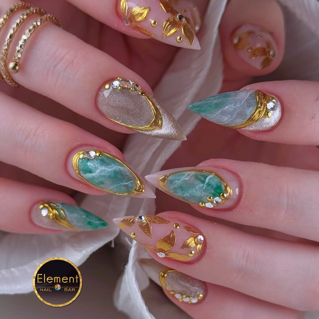 Custom nail design at Element Nail Bar